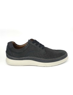 Grunland Stringate Uomo Casual Nabuk Traforato Blu
