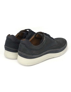 Grunland Stringate Uomo Casual Nabuk Traforato Blu