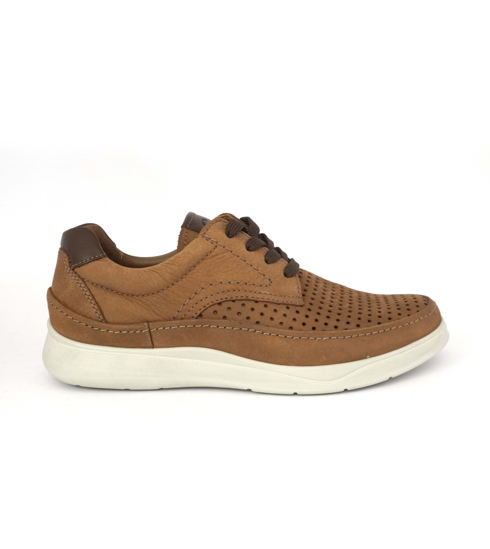 Grunland Stringate Uomo Casual Nabuk Traforato Cuoio