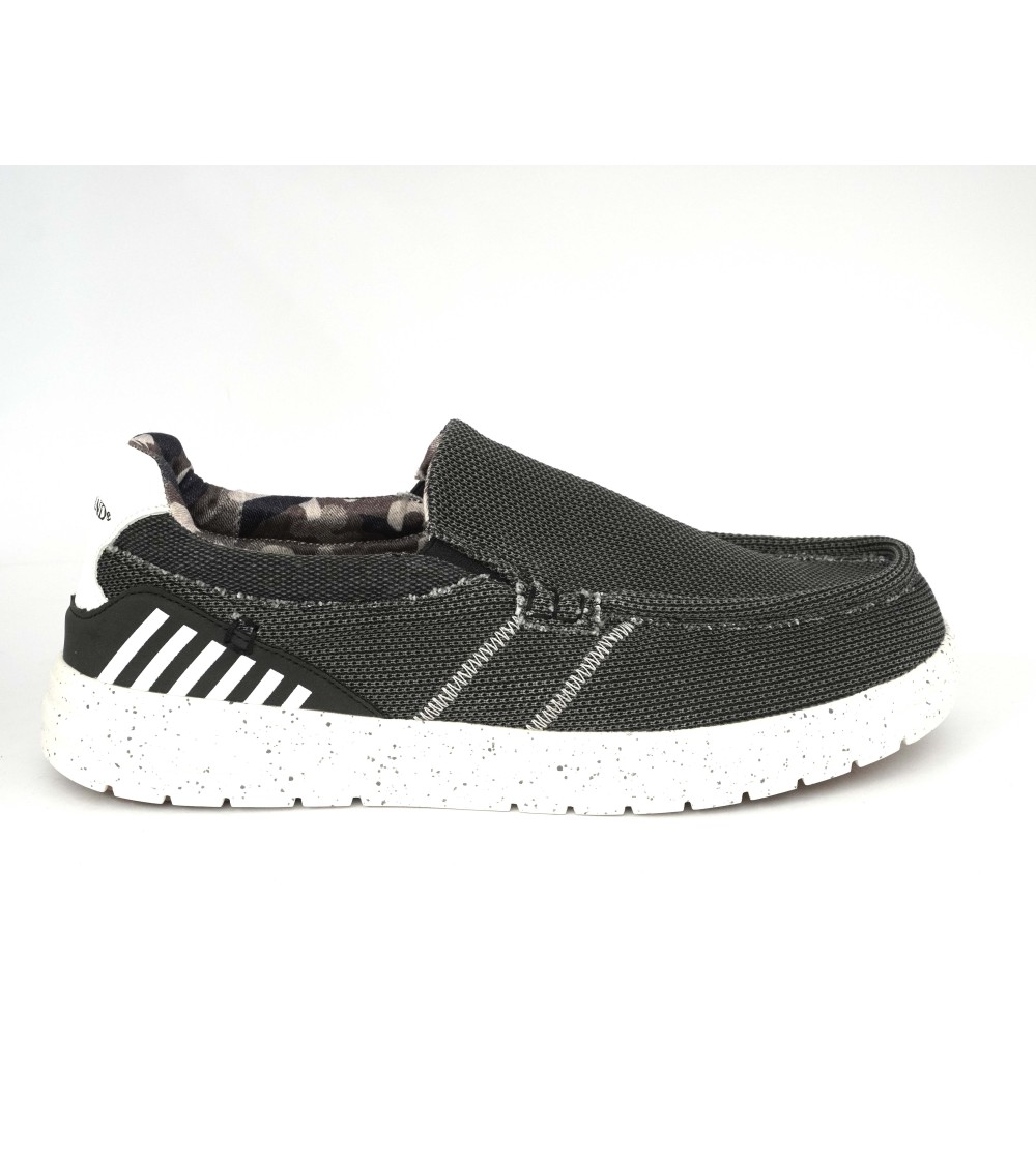 Grunland Slipon Uomo Dude Tessuto Multi Grigio Nero