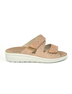 Grunland Ciabatta Comfort Plantare Velcro Strass Cipria