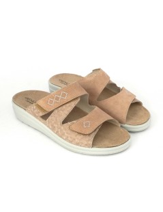 Grunland Ciabatta Comfort Plantare Velcro Strass Cipria