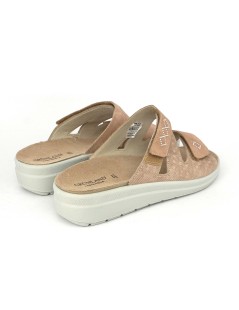 Grunland Ciabatta Comfort Plantare Velcro Strass Cipria