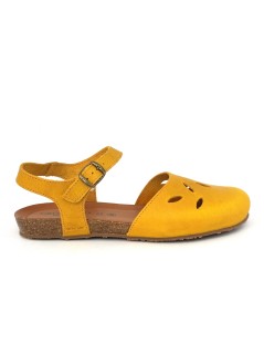 Grunland Sandalo Bio Soft Boston Chiuso Pelle Ocra