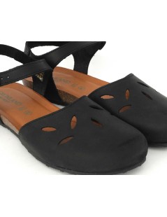Grunland Sandalo Bio Soft Boston Chiuso Nabuk Nero