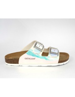 Grunland Ciabatta Arizona Birk Biosoft Cangiante Bianco Celeste
