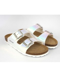 Grunland Ciabatta Arizona Birk Biosoft Cangiante Bianco Celeste