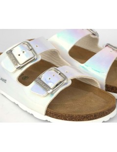 Grunland Ciabatta Arizona Birk Biosoft Cangiante Bianco Celeste