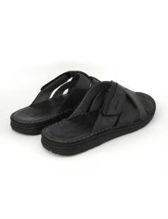 Grunland Ciabatta Uomo Incrocio Cucita Sottopelle Nero