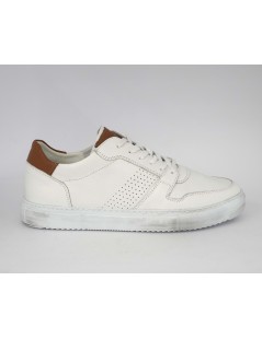 Grunland Sneakers Uomo Cassetta Extra Leggero Bianco Cuoio