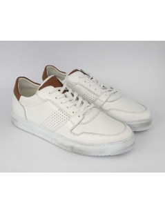 Grunland Sneakers Uomo Cassetta Extra Leggero Bianco Cuoio
