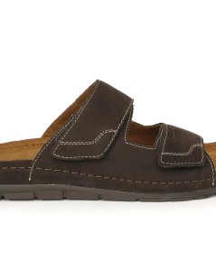 Grunland Ciabatta Uomo Bio Soft 2 Velcro Camoscio Testa di Moro