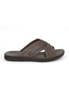 Grunland Ciabatta Uomo Incrocio Cucita Sottopelle Ebano