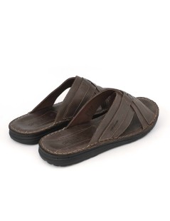 Grunland Ciabatta Uomo Incrocio Cucita Sottopelle Ebano