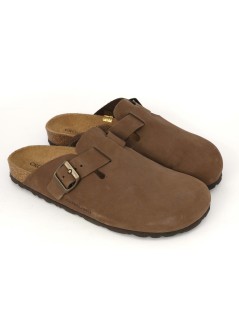 Grunland Sabot Uomo Boston Bio Birk Camoscio Marrone