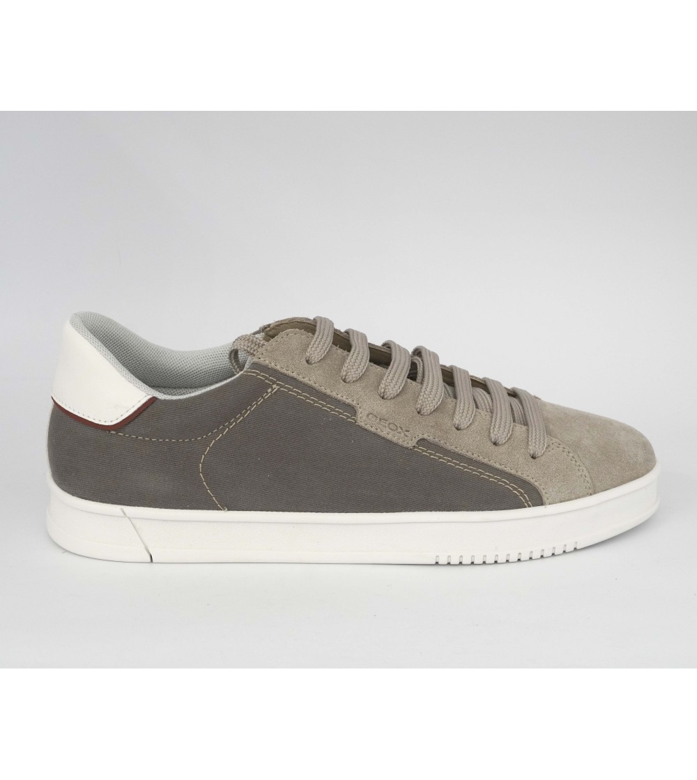 Geox Sneakers Uomo Pieve Cassetta Camoscio Grigio Taupe