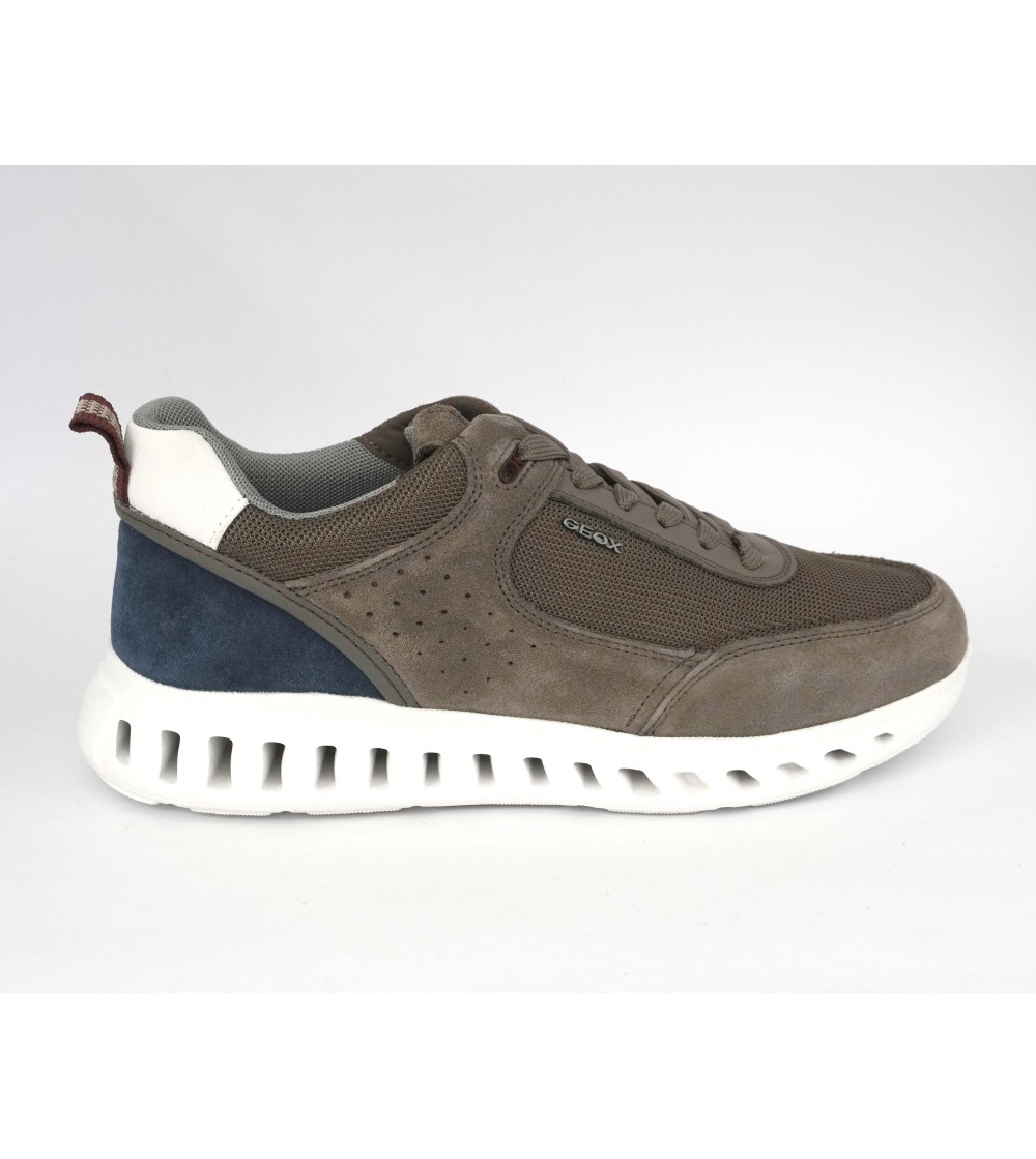 Geox Sneakers Uomo Outstream Fondo Alto Tessuto Grigio