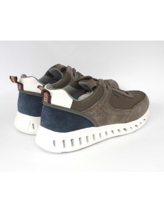 Geox Sneakers Uomo Outstream Fondo Alto Tessuto Grigio