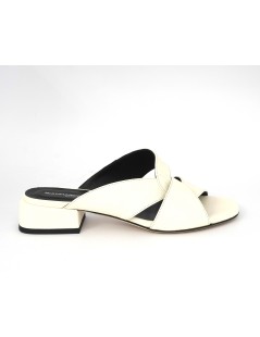 Gianmarco Sorelli Ciabattina Intreccio Tacco Medio Latte