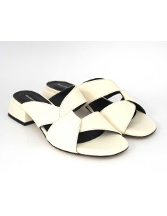 Gianmarco Sorelli Ciabattina Intreccio Tacco Medio Latte