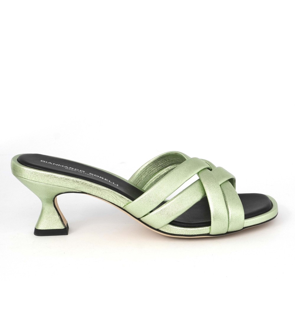 Gianmarco Sorelli Ciabattina Tacco Clessidra Incroci Menta