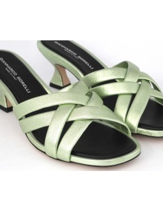 Gianmarco Sorelli Ciabattina Tacco Clessidra Incroci Menta