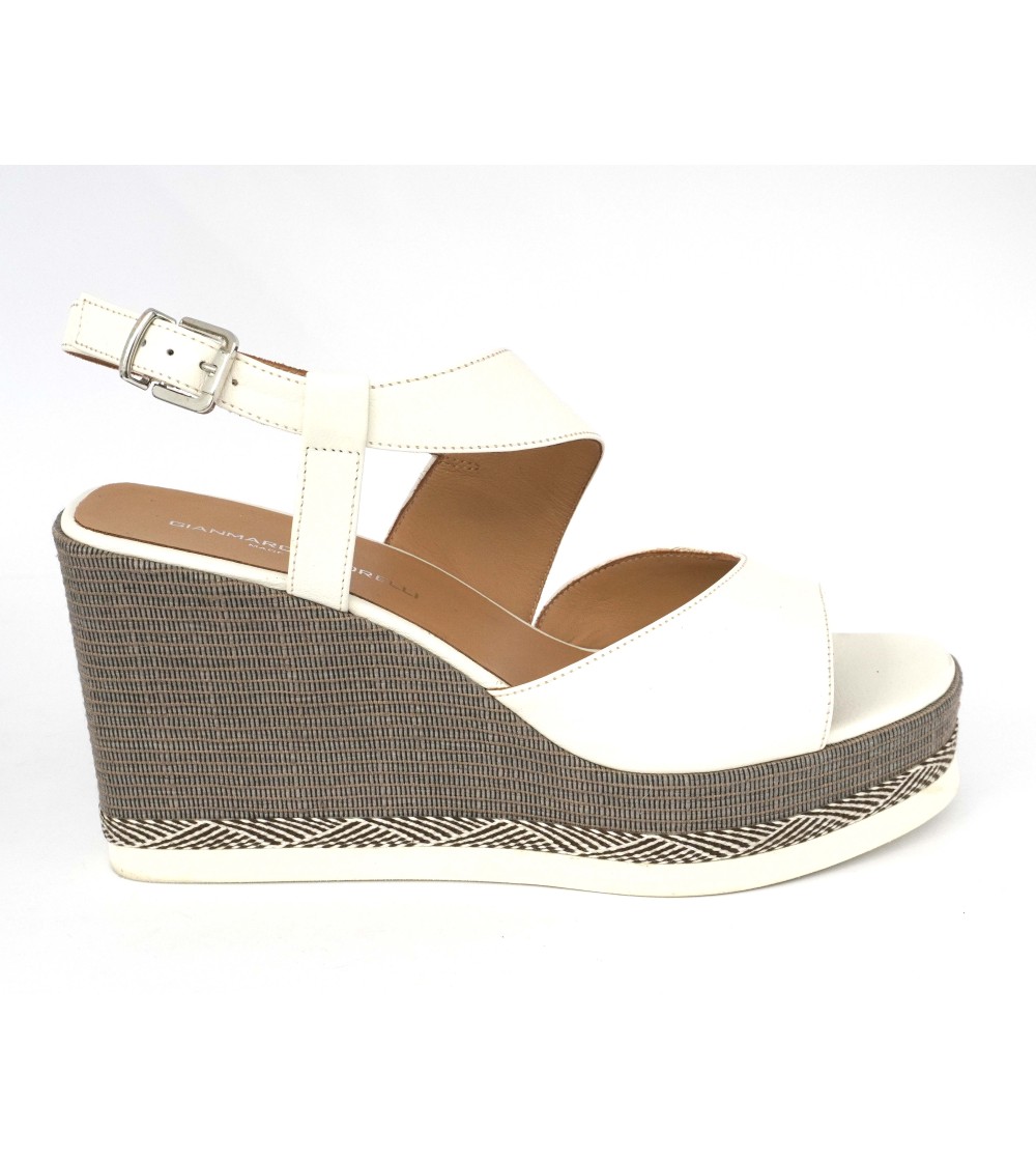 Gianmarco Sorelli Vale Sandalo Zeppa Corda Trasversale Gesso