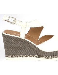 Gianmarco Sorelli Vale Sandalo Zeppa Corda Trasversale Gesso