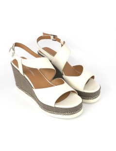 Gianmarco Sorelli Vale Sandalo Zeppa Corda Trasversale Gesso