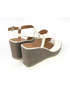 Gianmarco Sorelli Vale Sandalo Zeppa Corda Trasversale Gesso