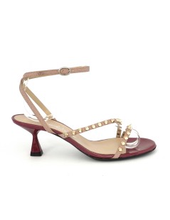 Emanuela Passeri Sandalo Fascette Trasversali Borchiette Viola