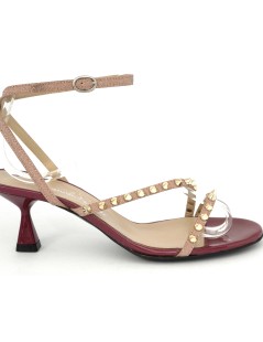 Emanuela Passeri Sandalo Fascette Trasversali Borchiette Viola