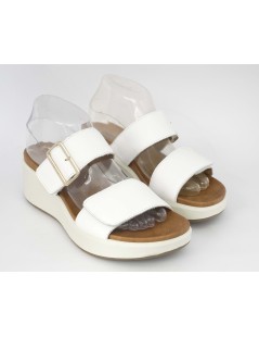 Enval Soft Ciabatta Zeppa Media 2 Velcro Nappa Bianco
