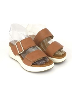Enval Soft Ciabatta Zeppa Media 2 Velcro Nappa Cuoio