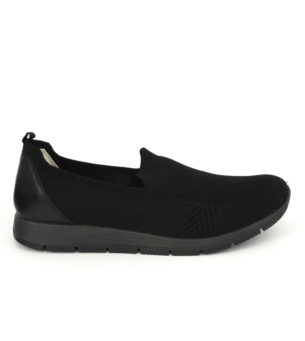 Enval Soft Slipon Donna Sport Tessuto a Calza Tutto Nero