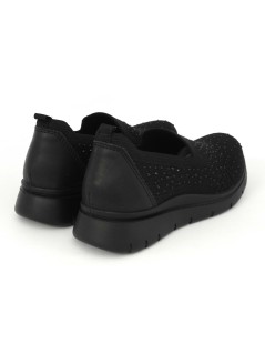 Enval Soft Slipon Donna Tessuto a Calza Strass Tutto Nero