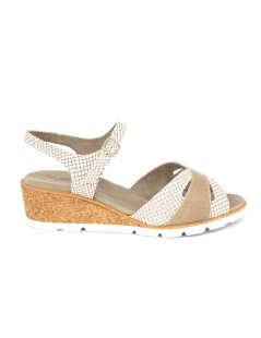 F.lli Tomasi Sandalo Zeppa Sughero Braccialetto Camoscio Fango