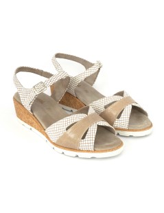 F.lli Tomasi Sandalo Zeppa Sughero Braccialetto Camoscio Fango