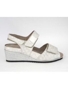 F.lli Tomasi Sandalo Zeppa Comofort 3 Velcro Vernice Polvere