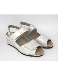 F.lli Tomasi Sandalo Zeppa Comofort 3 Velcro Vernice Polvere