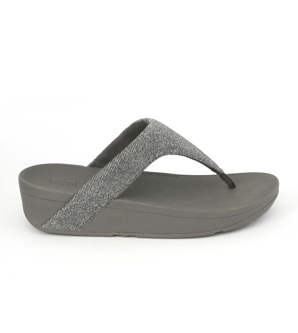 Fit Flop Ciabatta Infradito Lottie Tessuto Glitter Piombo