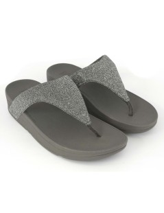 Fit Flop Ciabatta Infradito Lottie Tessuto Glitter Piombo