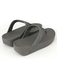 Fit Flop Ciabatta Infradito Lottie Tessuto Glitter Piombo