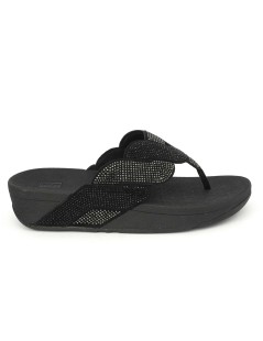 Fit Flop Ciabatta Infradito Paisley Rope Treccia Strass Nero
