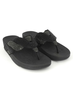 Fit Flop Ciabatta Infradito Paisley Rope Treccia Strass Nero