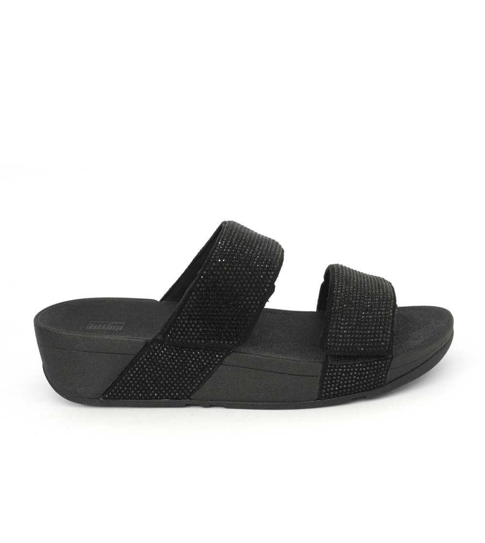 Fit Flop  Ciabatta Mina Crystal 2 Velcro Strass Nero