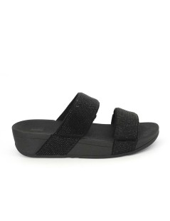 Fit Flop  Ciabatta Mina Crystal 2 Velcro Strass Nero