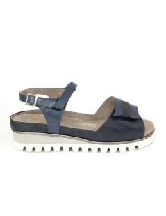 F.lli Tomasi Sandalo Plantare Estraibile Velcro Pelle Bluette