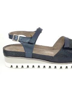 F.lli Tomasi Sandalo Plantare Estraibile Velcro Pelle Bluette