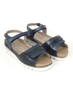 F.lli Tomasi Sandalo Plantare Estraibile Velcro Pelle Bluette